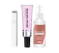 Colle à ongles solide - 30 g - Kit de colle à ongles magique légère - Dissolvant de colle à ongles facile à utiliser - Gel pour ongles - Gel à ongles fixe pour accessoires de maison - Conseils pour