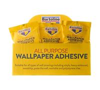 Colle à papier peint Bartoline 5 rouleaux (6 pintes) - adhésif à base d’amidon, facile à mélanger, pour tous papiers peints, vinyle, texturés, carreaux polystyrène, résultats durables.