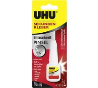 UHU Colle instantanée, flacon 5 g avec pinceau – système antifuite breveté – idéal surfaces & bords