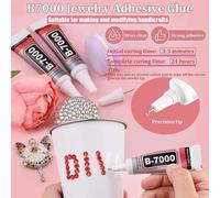 Colle B7000, adhésif multi-usages, colle transparente forte pour la réparation d'écrans de téléphone, la fabrication de bijoux, les travaux manuels, le métal, le verre, le plastique, le bois B.7000-15