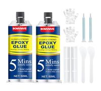 Colle bi Composant 100ml, Colle Power Epoxy Rapide 5 Minutes, Colle Epoxy Bi-composant, Colle Résine Epoxy Transparente, pour Bois, Plastique, Métal, Verre, Céramique, Tissu et Autres Matériaux