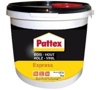 Pattex Bois Express, colle à bois à séchage rapide, colle vinylique pour montage, assemblage, placage ou contrecollage sur supports en bois, colle blanche, seau de 5 kg