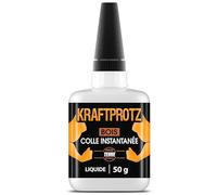 ARKA - KRAFTPROTZ BOIS 50 g | Colle instantanée extra forte | Colle à bois transparente | Super colle | Résistant à l'eau | Application facile & tenue sûre
