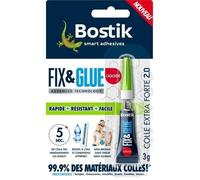 Sader Colle de Réparation Répare Tout Liquide - Colle Extra Forte - Prise Instantanée en 5 secondes - Efficace sur Tous Matériaux - Sans Odeur et Sans Solvants - Transparent - 1 Tubes de 3 g