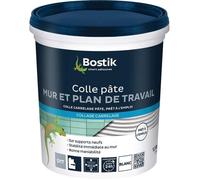 Bostik Colle carrelage Spéciale mur et plan de travail – Pâte prête à l'emploi, Blanc 1,5 kg