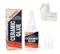 Colle Céramique 30g, Instant Super Glue pour Porcelaine, Poterie, Vaisselle, Carrelage et Plus. Résistante à l'Eau & Chaleur, Adhésif Puissant & Séchage Rapide pour Réparations de Céramique