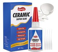Colle Céramique 35g - Ultra Forte, Résistante à Haute Température, Imperméable, Colle Super Adhésive pour Porcelaine, Céramique, Vaisselle, Carrelage, Faïence, Bricolage et Plus