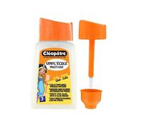 CLÉOPÂTRE - Flacon de Colle Blanche Vinylique Avec Bouchon Pinceau 80 g - Pinceau Intégré - Idéale Travaux Manuels et Loisirs Créatifs Dès 3 ans - Rentrée Des Classes - Fabrication Française