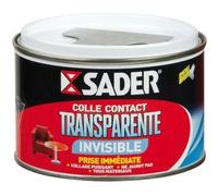 SADER Colle Contact Néoprène Invisible Transparente - Collage Extra Forte Tout Matériaux- Intérieur Et Extérieur Sous Abris - Pot de 250 ml