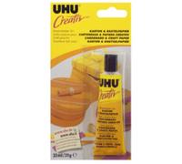 UHU Colle Creativ' Carton et Papiers Créatifs – Forte prise rapide, Transparente – Tube 33 ml