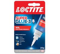 Loctite - Super Glue-3 XXL (1 flacon de 20 g) - Colle forte grand format pour usages fréquents - Colle liquide à séchage immédiat - Solution adhésive transparente multi-matériaux
