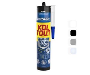 Colle de fixation et d'étanchéité - CYANOLIT - Total tech - Blanc - Cartouche 290 ml - Multi-matériaux - Étanche et flexible