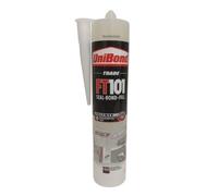 Colle de montage en polymère blanc, recouvrable, flexible et pour bois, parquet, plinthes et murs, à coller, sceller et remplir (1 x 280 ml)