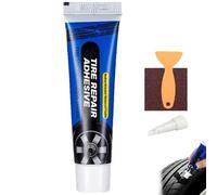 Colle de réparation de pneus flexible, ciment en caoutchouc imperméable résistant aux intempéries pour les flancs de voitures et de motos, adhésif anti-crevaison avec outil applicateur (1 pièces)