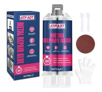 Colle de Réparation Métallique, 1 Pack 80g Colle Époxy Métallique Haute Résistance, Adhésif Résistant à Haute Température pour Métaux, Plastiques, Acier Inoxydable, DIY Artisanat, Alliage d'Aluminium