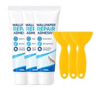 Colle De Réparation Pour Papier Peint Haute Résistance Avec Spatule,1.01 Oz (3pcs)