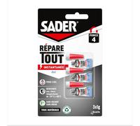 Colle De Réparation Répare Tout Instantanée - Colle Extra Forte - Prise Instantanée En 5 Secondes - Efficace Sur Tous Matériaux - Sans Odeur Et Sans Solvants - Transparent - 3 Tubes De 1 G