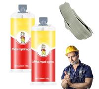 Colle De RéParation, Universelle Colle Puissante Pour MéTal, Scellant Polyvalent Pour Percer, AdhéSif De Soudage Pour MéTaux Haute RéSistance, Pour Percer, Modeler, Poncer Et (2pcs)