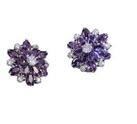 Colle Décor Perceuse Examen Kits Screw Back Earrings Birthstone Cartilage Earring Stud Tragus Piercing Earring Dainty Jewelry Fournitures Kits Outils Trousse Bijoux (Purple, One Size)