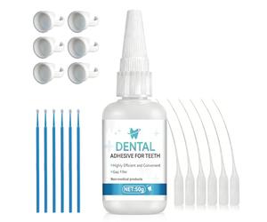 Colle Dentaire Extra Forte, Ciment Dentaire, 50g+Accessoires | Colle pour Appareil Dentaire Cassé, Résistante À Chaleur et À L'eau, Colles Dentaire pour Laboratoire Dentaire et L'artisanat