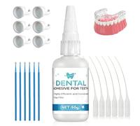 Colle Dentaire Extra Forte, Ciment Dentaire, colle pour Appareil Dentaire Cassé, Résistante À Chaleur et À L'eau, Colles Dentaire pour Laboratoire Dentaire et L'artisanat, 50g+Accessoires