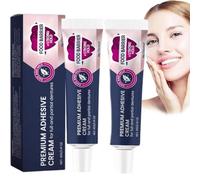 Colle dentaire sécurisée, crème adhésive pour prothèses dentaires, coussin adhésif thermoplastique pour prothèses dentaires, adhésif pour prothèses dentaires, kit de prothèse souple (2 pièce)