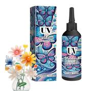 Colle dure en résine UV, résine UV dure transparente,Résine époxy UV claire et dure - Colle en résine haute brillance, 100g, fleurs séchées transparentes, goutte à goutte de, colle UV pour bijoux fai