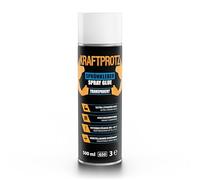Colle en spray transparente 500 ml - KRAFTPROTZ ultra forte pour mousse, feutre, cuir, bois & caoutchouc - résistante à +70 °C - pulvérisation réglable - hautement compatible pour bricolage & DIY