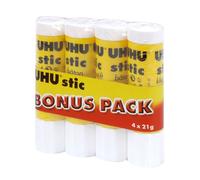 Bâtons de colle - UHU - Stic 21 g ×4 - Sans solvant - Sèche transparent - Lavable à froid