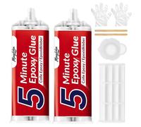 Colle Époxy Bi-Composant 100ML Extra-Forte Prise Rapide en 5 Min Transparente Étanche pour Plastique Métal Bois Céramique et Verre