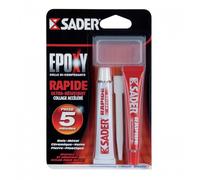 Colle époxy bi-composant à prise rapide - 2 tubes de 15 ml SADER