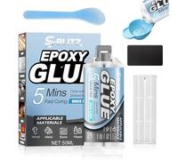 Colle Epoxy Bi-composant, Colle époxy Transparente, Prise Rapide, adhésif Extra Forte Transparent Universel pour Métal, Bois, Plastique, Verre, Céramique,50ml
