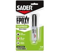 Sader Colle époxy bi-composant Express – Prise en 1 min, tous matériaux – Transparent 4 ml