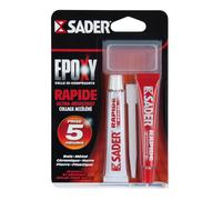 Colle époxy bi-composant à prise rapide - 2 tubes de 15 ml SADER