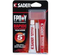 Colle époxy bi-composant à prise rapide - 2 tubes de 15 ml SADER