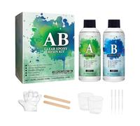 Colle époxy transparente - Colle forte AB à séchage rapide pour plusieurs surfaces - Kit de résine époxy transparente avec durcisseur et outils - Pour la maison, le dortoir d'étudiant, l'hôtel, le