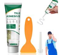 Colle et carrelage - Colle pour carrelage salle de bain, Joint blanc, Coulis étanche pour réparer (220g)