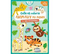 Isabelle Jacqué – Colle et colorie: Animaux du monde – Avec + de 100 stickers – Broché