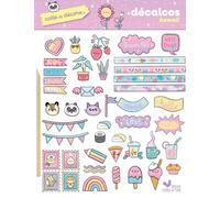 Amandine Notaert – Colle et décore : Décalcos kawaii – 2 planches de décalcos + bâtonnet
