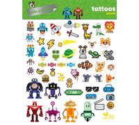 Colle et décore - Tattoos pixels - - Collectif - Deux Coqs D'or - Document jeunesse