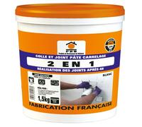 Colle et joint 2 en 1 - 1.5kg - Pose rapide et facile - Application idéale pour carrelage et joints - Solution pratique et