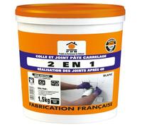 Colle et joint 2 en 1-1.5kg - Pose rapide et facile - Application idéale pour carrelage et joints - Solution pratique et performante