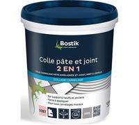 Bostik Colle Pâte et Joint 2 en 1 - Colle Carrelage Mural Améliorée et Joint de Carrelage Prêt à l’Emploi - Idéale pour Cuisine et Salle de Bain - Gris - Seau de 1,5 kg