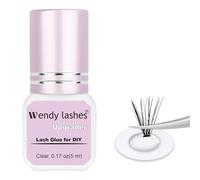 Colle Faux Cils Clear Eyelash Extension Glue Strong Waterproof Lash Glue,2-3 Sec Drying,Long-Lasting,Wendy Lashes Bond(Transparent-glue-5ml)