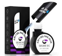 Colle Faux Ongles Gel Blanc 6 en 1 - Gelike ec Colle Capsule Americaine Ongle, Gummy Base Builder UV, Vernis Semi Permanent Nail Art