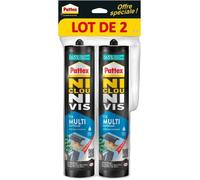 Colle fixation - PATTEX - Ni Clou Ni Vis Fix Multi Matériaux Intérieur Extérieur - Flextec - 2x450g - Maintien immédiat