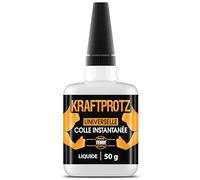 Colle forte extra fluide 50 g - colle super glue pour réparations précises & fissures capillaires - résistante à l’eau & à la chaleur - plastique, métal, bois, verre - KRAFTPROTZ