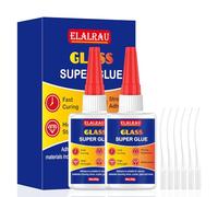 Colle Forte pour Verre 50gx2, Colle liquide verre extra forte, Adhésif Instantané Ultra Solide et pour Tous les Verres, Acryliques, Bricolage, Cristal, Séchage rapide, résistante à l’eau & chaleur