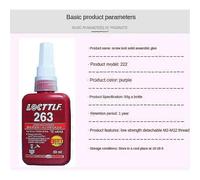 Colle frein-filet bleu Loctite 243/242/263/271/222 pour fixation rapide des boulons et vis, 50 ml