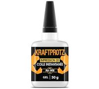 Colle gel impression 3D extra forte 50 g - super glue XXL pour PLA, ABS, PETG, TPU & plus - transparente, résistante à l’eau & à la chaleur - pointe anti-séchage - pour pièces imprimées & réparations